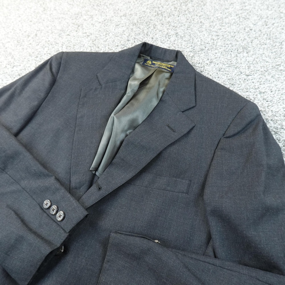 VTG Brooks Brothers Blazer Mens 38 Gray Wool Button Sport Coat Suit Jacket USA
